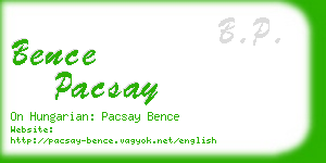 bence pacsay business card